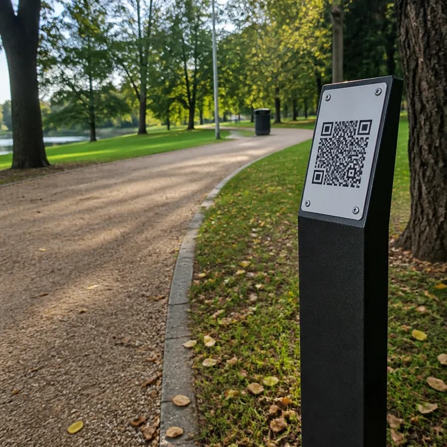 Nowa ścieżka z kodami QR w wieruszowskim parku miejskim
