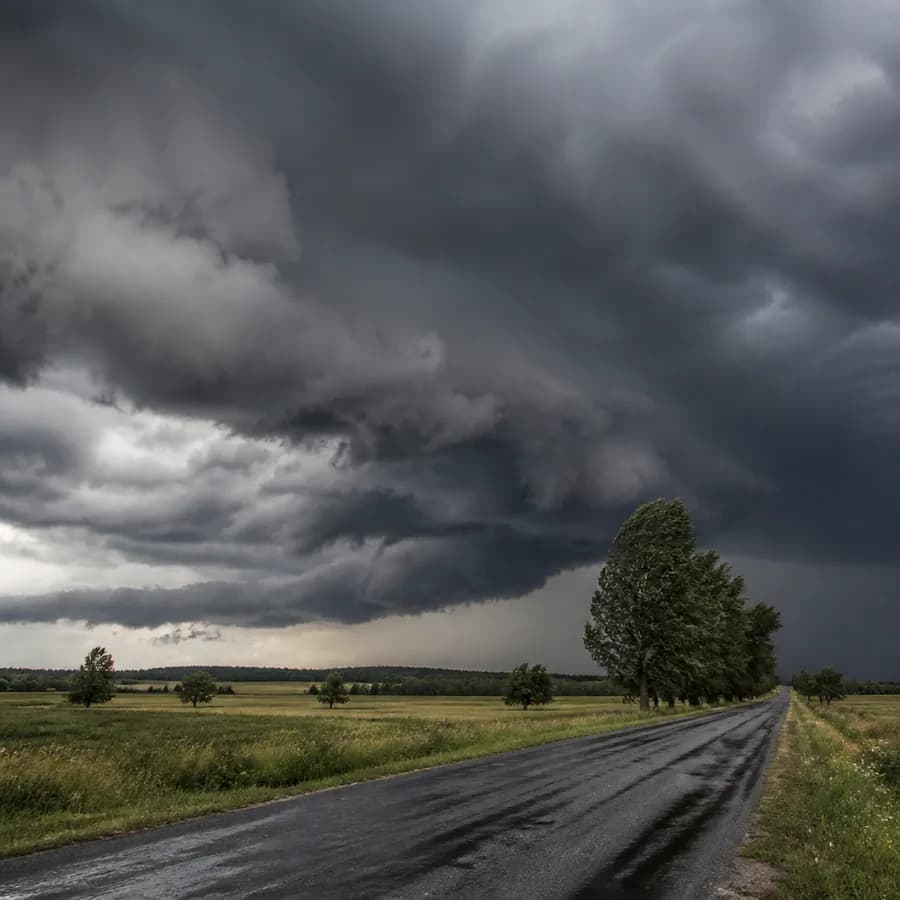 Ostrzeżenie meteorologiczne dla powiatu wieruszowskiego: nadchodzą ulewy i silny wiatr